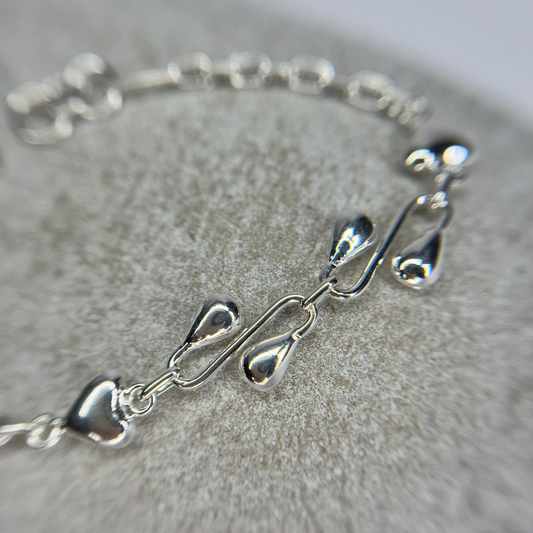 Pulsera de Plata 950 Gotas y Canal Basic