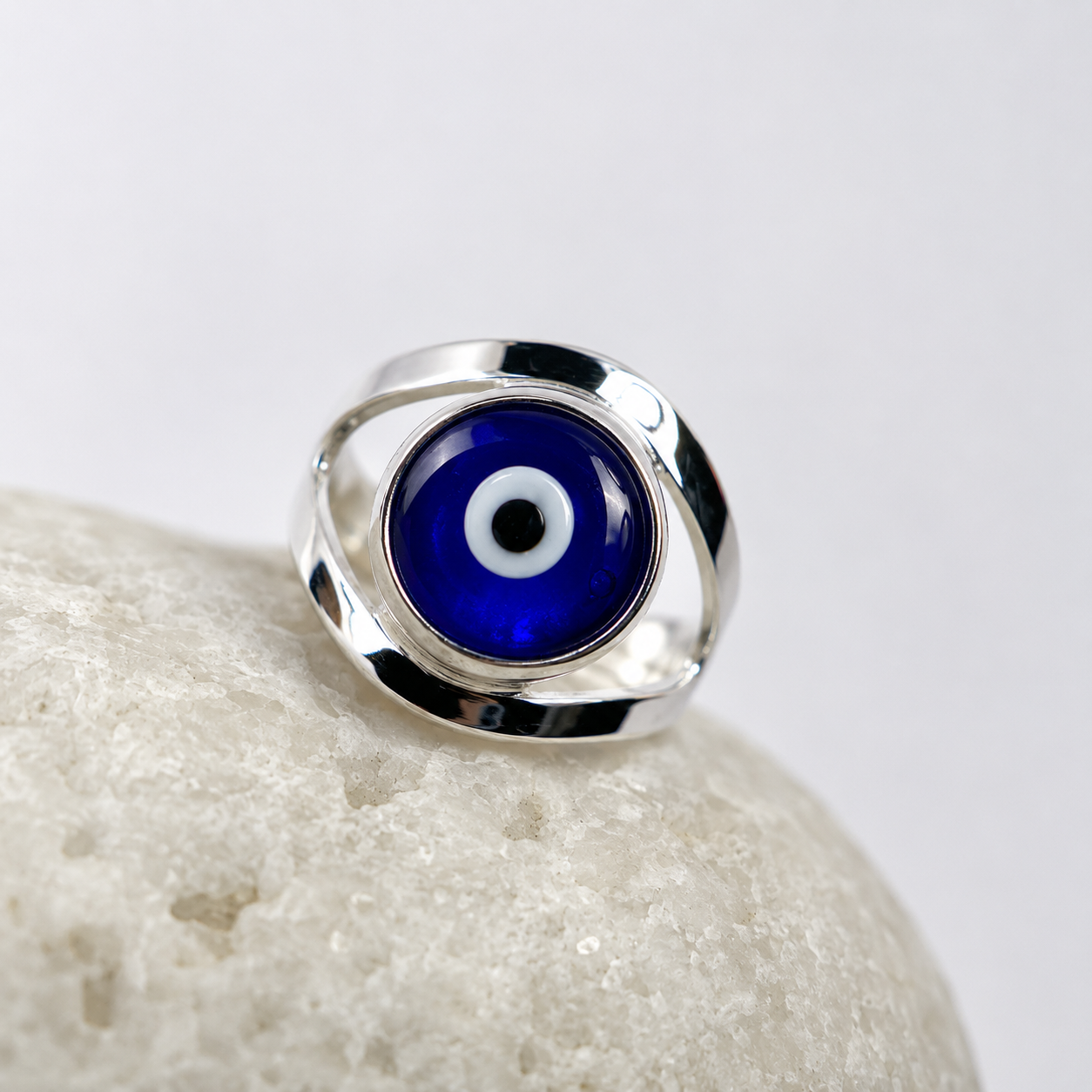 Anillo Ojo Turco de Plata. 950