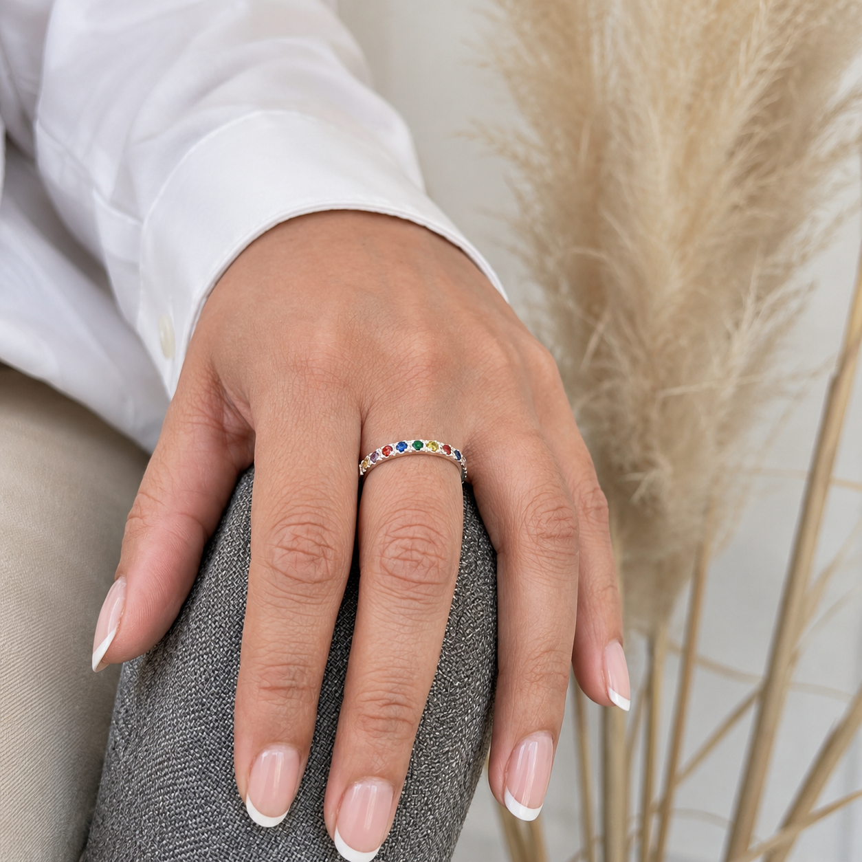 Anillo Rainbow de Plata 950