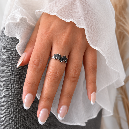 Anillo Stair Cristal de Plata 950