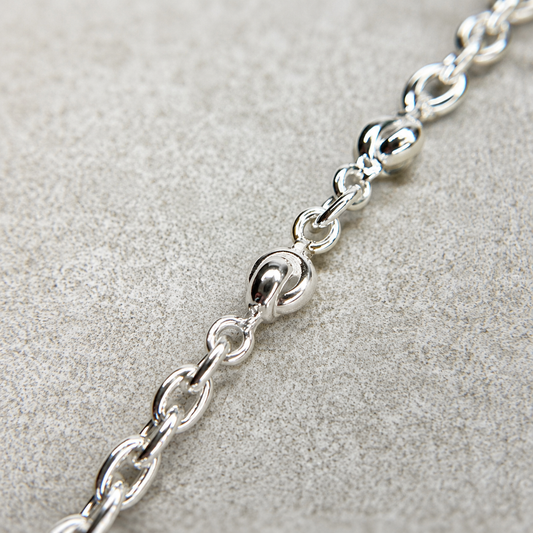 Pulsera de Plata 950 Cascabel Enlazado