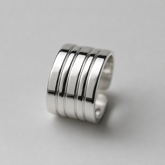 Anillo de Bandas en Plata 950