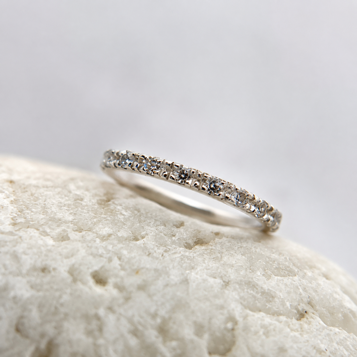Anillo Linea Cristal Plata 950