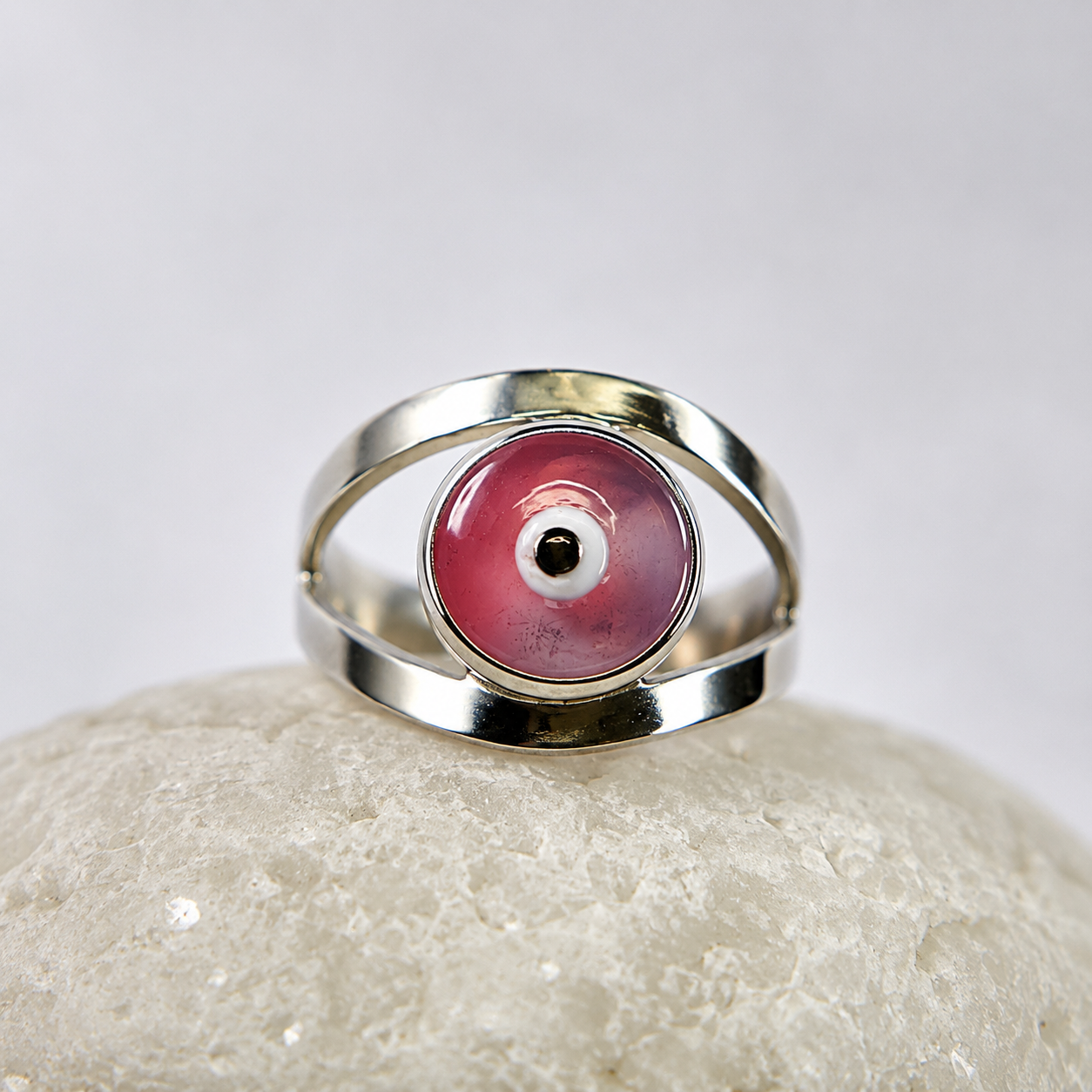 Anillo Ojo Turco de Plata. 950