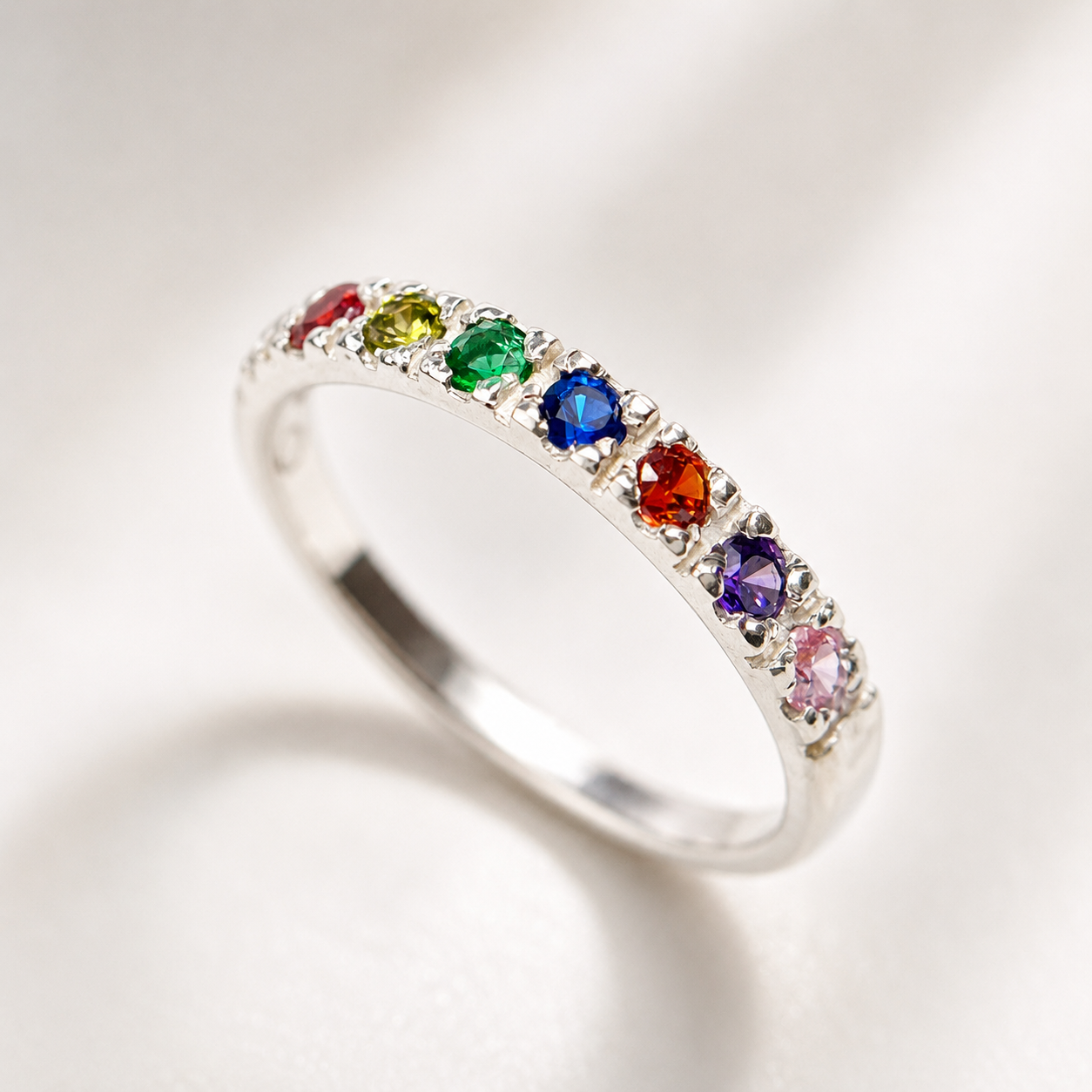 Anillo Rainbow de Plata 950