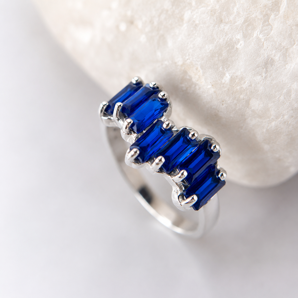Anillo Stair Cristal de Plata 950
