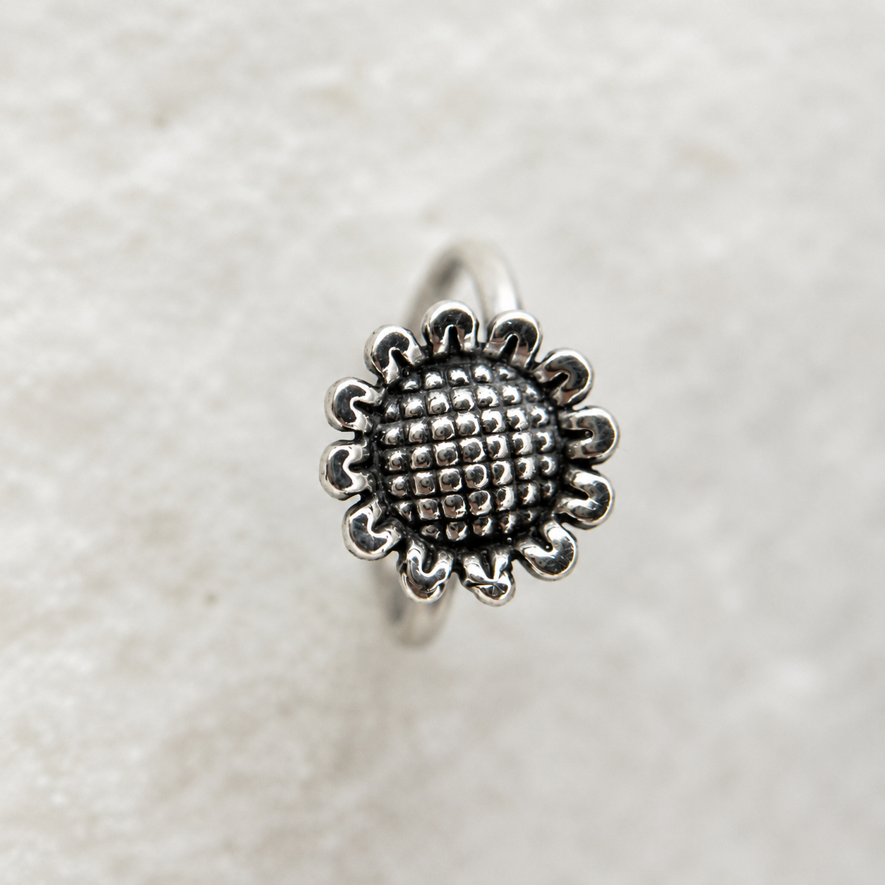Anillo Girasol Plata 950