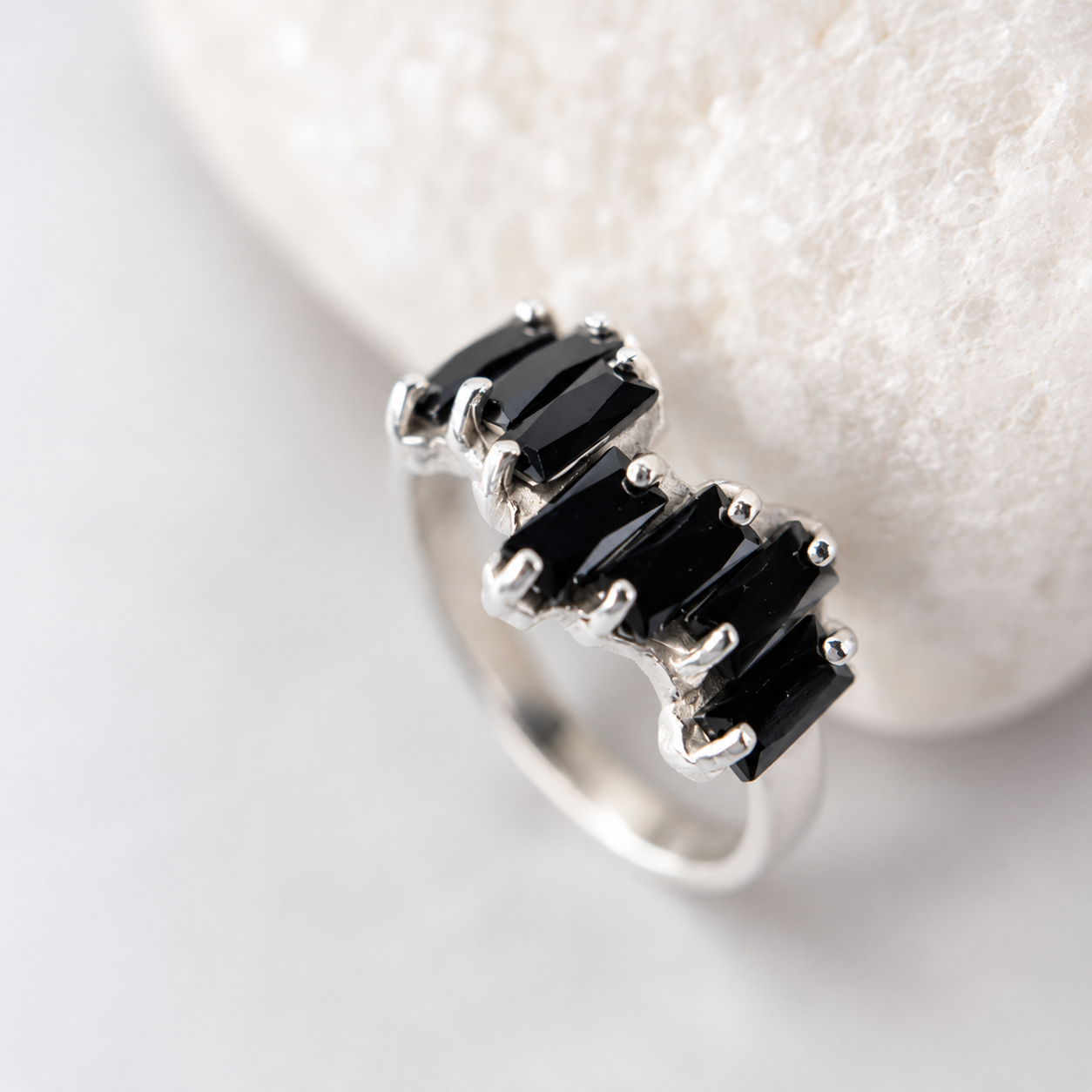 Anillo Stair Cristal de Plata 950
