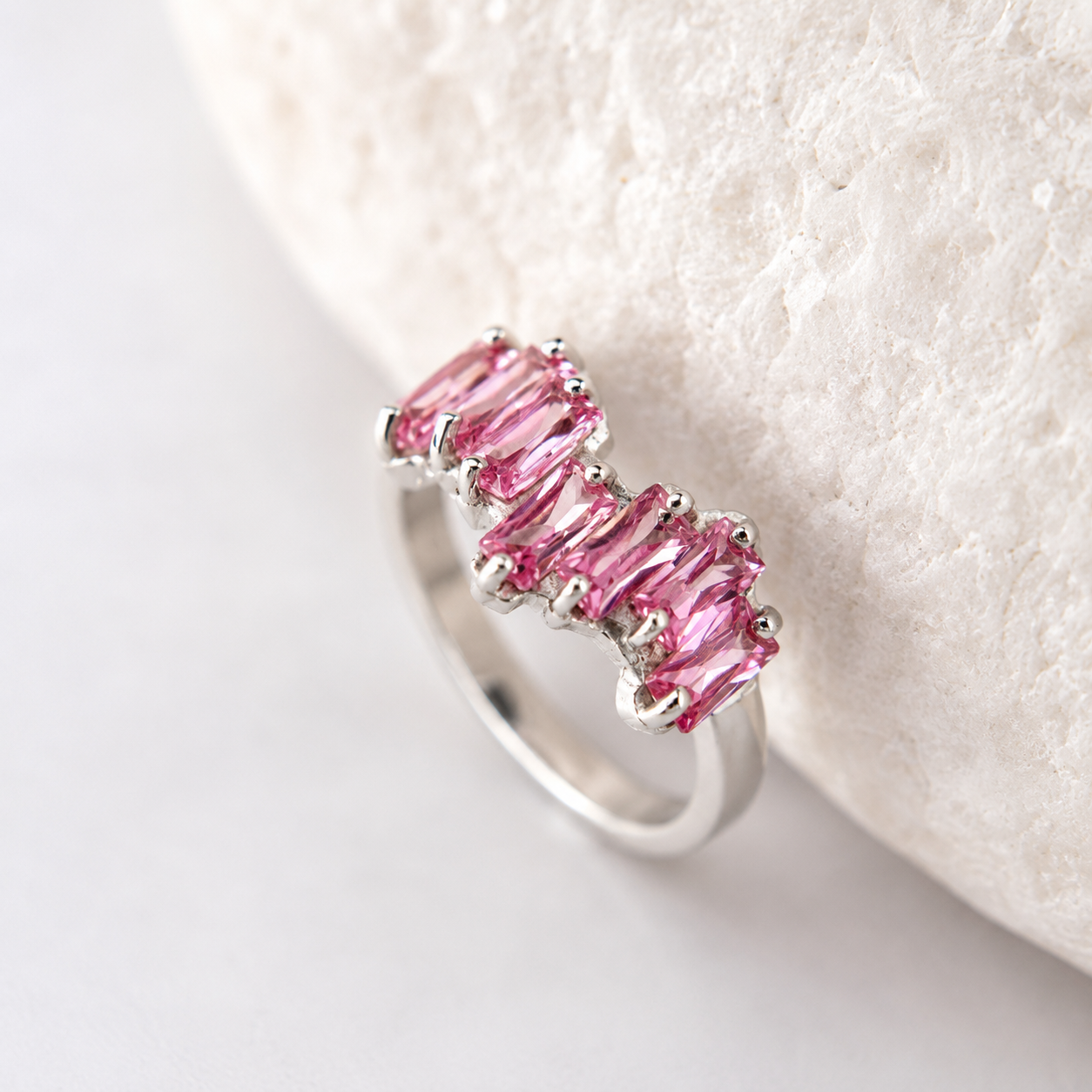 Anillo Stair Cristal de Plata 950