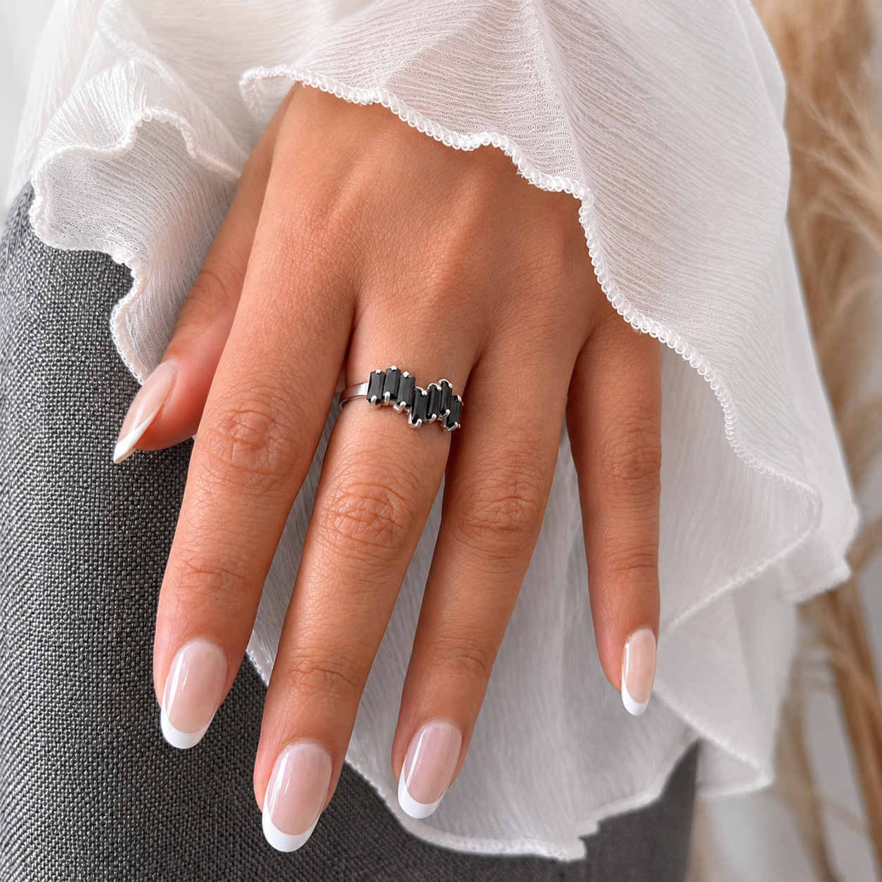 Anillo Stair Cristal de Plata 950