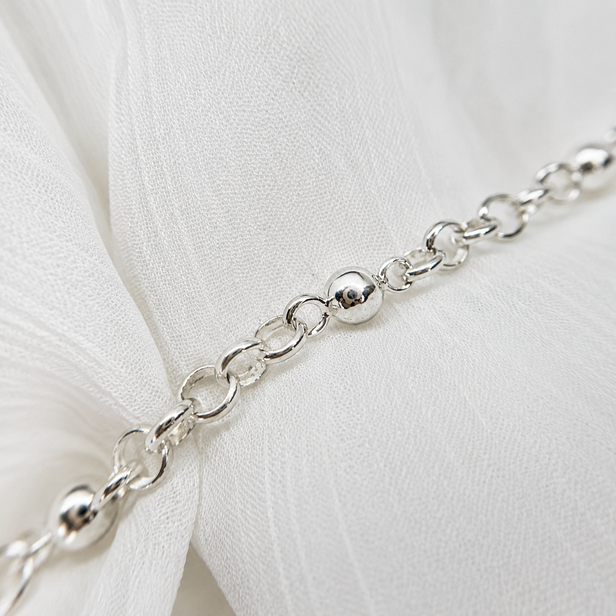 Pulsera de Plata 950 Eslabones y Esfera Basic