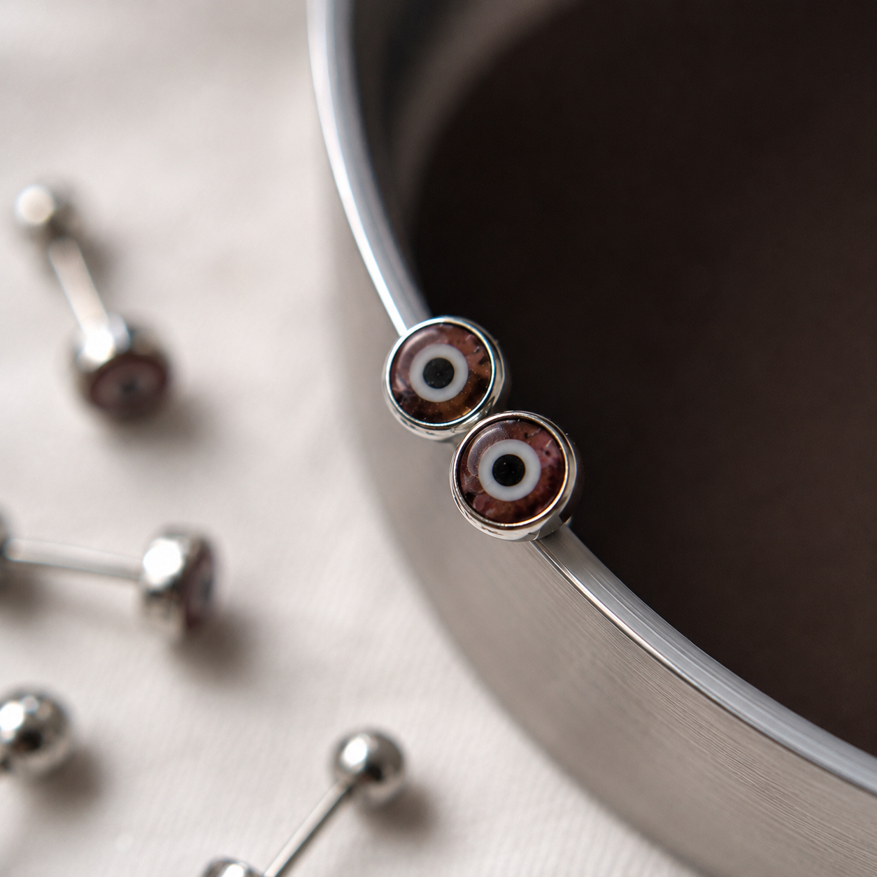 Pendientes Ojo Turco 2 en 1 en Plata 950