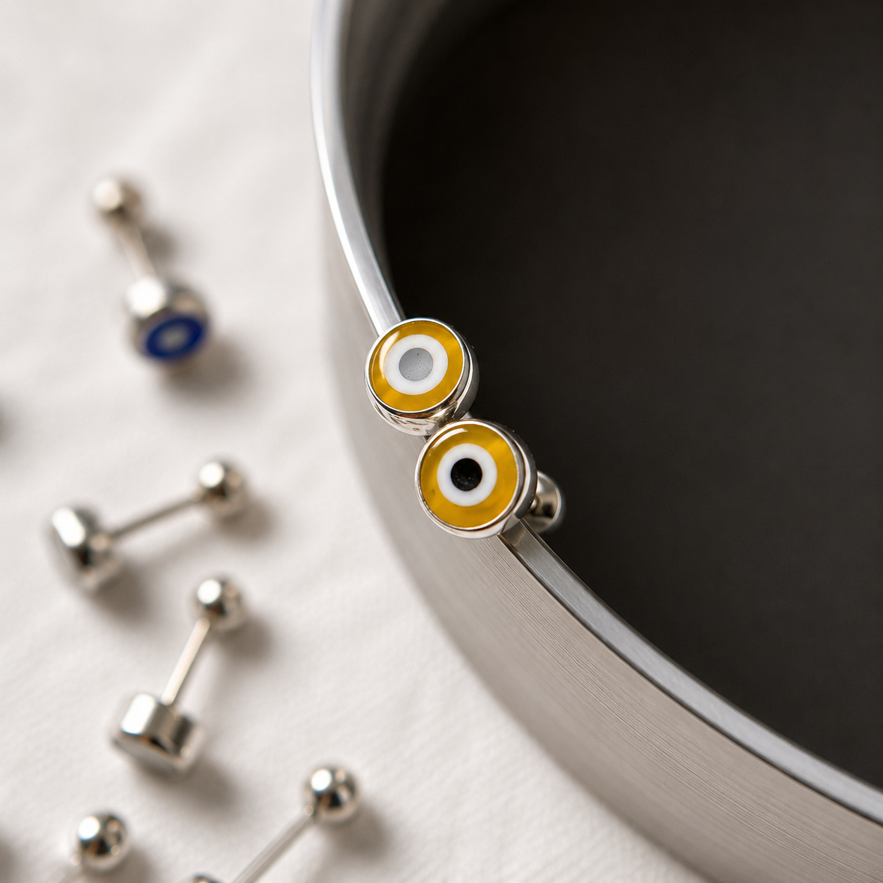 Pendientes Ojo Turco 2 en 1 en Plata 950