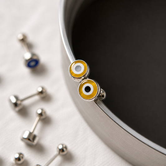 Pendientes Ojo Turco 2 en 1 en Plata 950