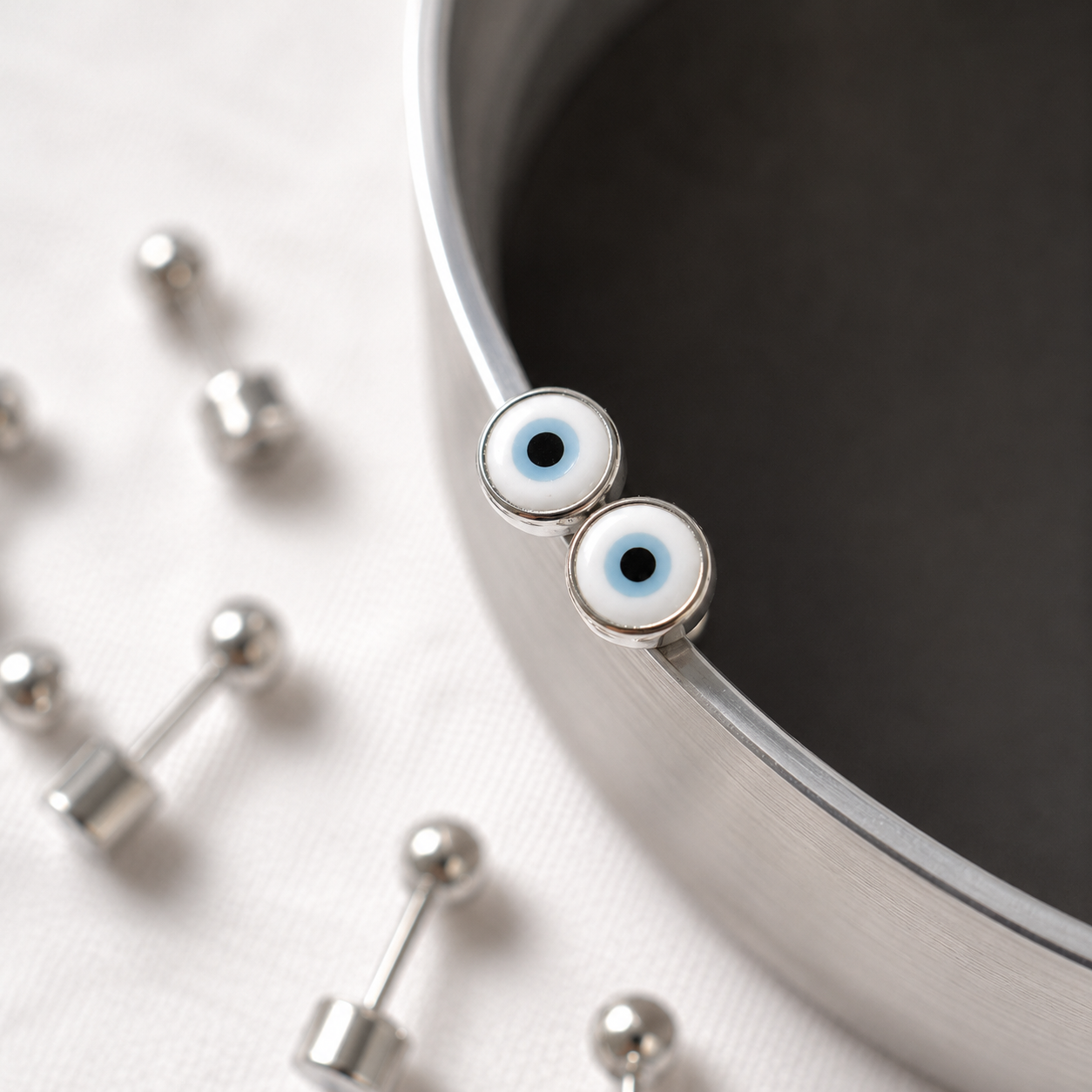 Pendientes Ojo Turco 2 en 1 en Plata 950