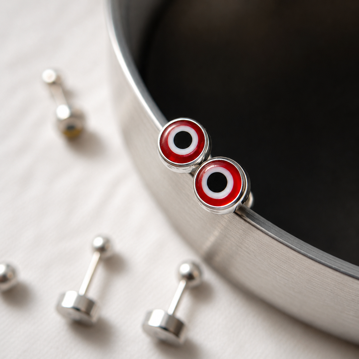 Pendientes Ojo Turco 2 en 1 en Plata 950