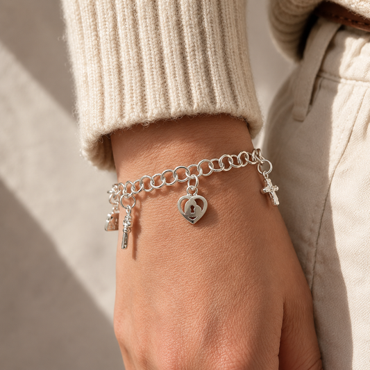 Pulsera Llaves del Corazón de Plata 950