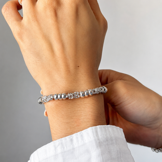Pulsera Plata 950 Donas y Espiga