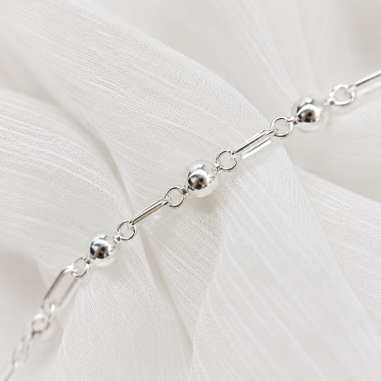 Pulsera de Plata 950 Esfera y Cinta Basic