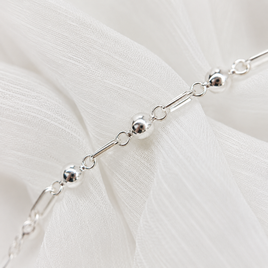 Pulsera de Plata 950 Esfera y Cinta Basic